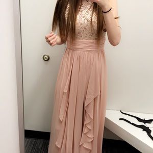 Eliza J blush prom dress